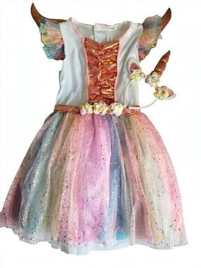 Spirit Unicorn Dress Costume with Headband Size Large